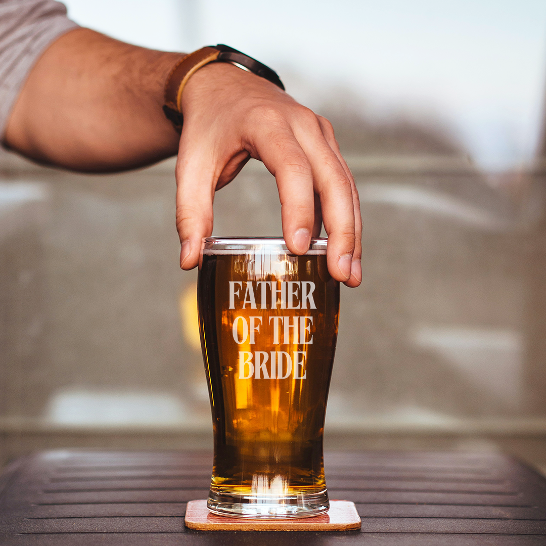 Personalised Father of the Bride Pint Glass | Wedding and Stag Party Gift