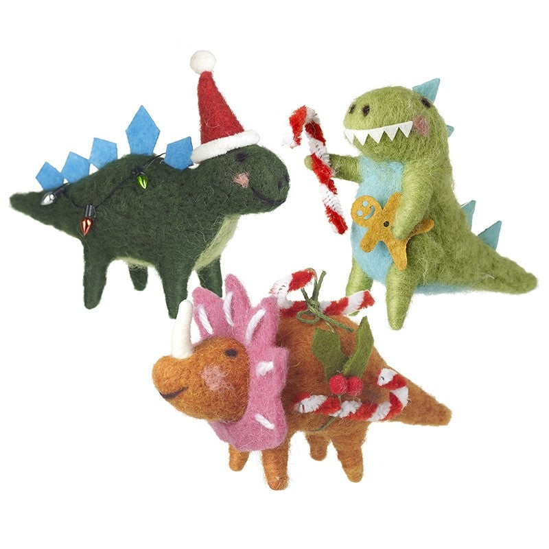 Felt Christmas Dinosaur Decoration