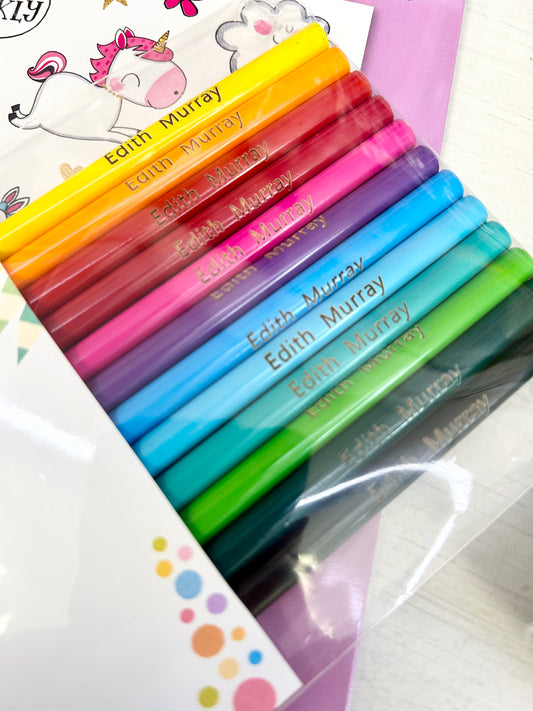 Personalised Coloured Pencil Set of 12