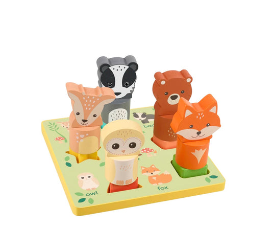 Orange Tree Toys Woodland 3D Puzzle: Eco-Friendly Shape & Colour Recognition Toy. Available at Sweet P, Burnside, Glasgow