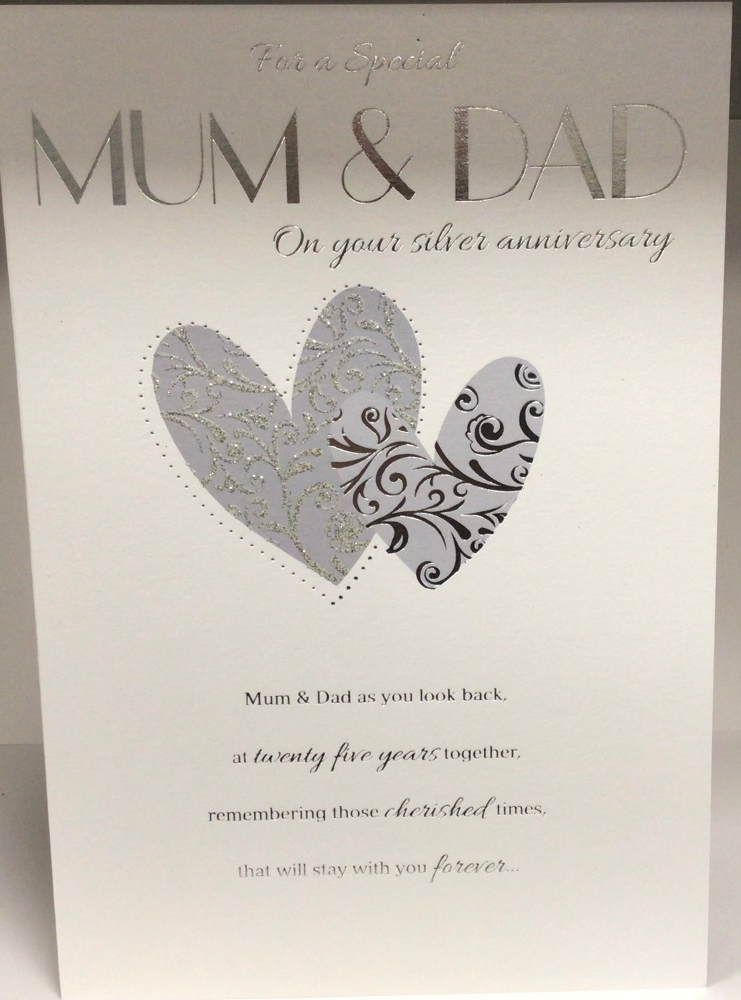 25th Silver Wedding Anniversary Mum and Dad Card - pure class