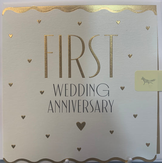 1st Anniversary Card - Fox and Butler