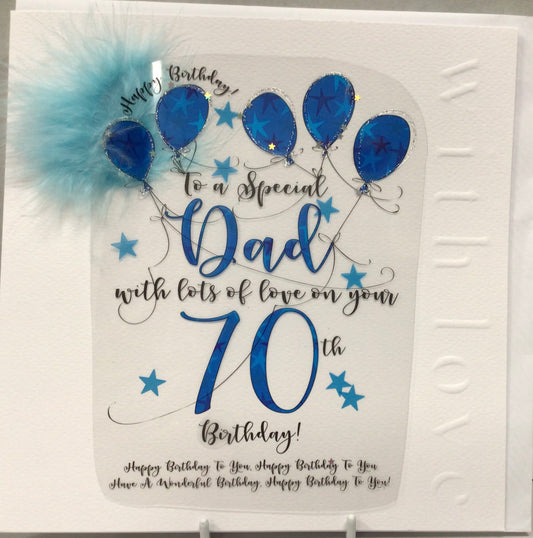 70th Birthday Dad Card - WJB - cloud nine