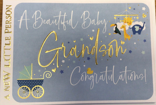 Baby Grandson Card - Words 'n' Wishes