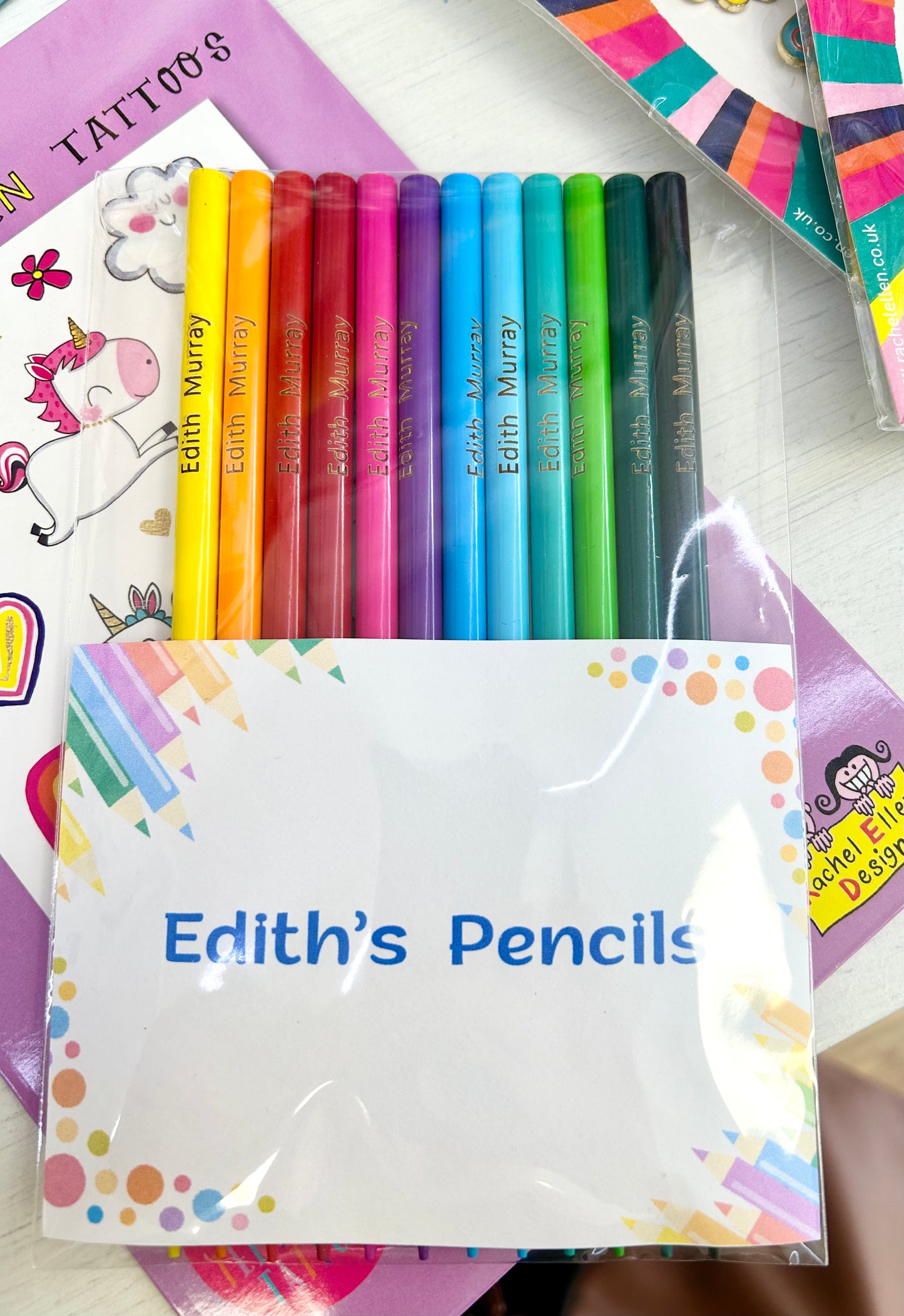 Personalised Coloured Pencil Set of 12