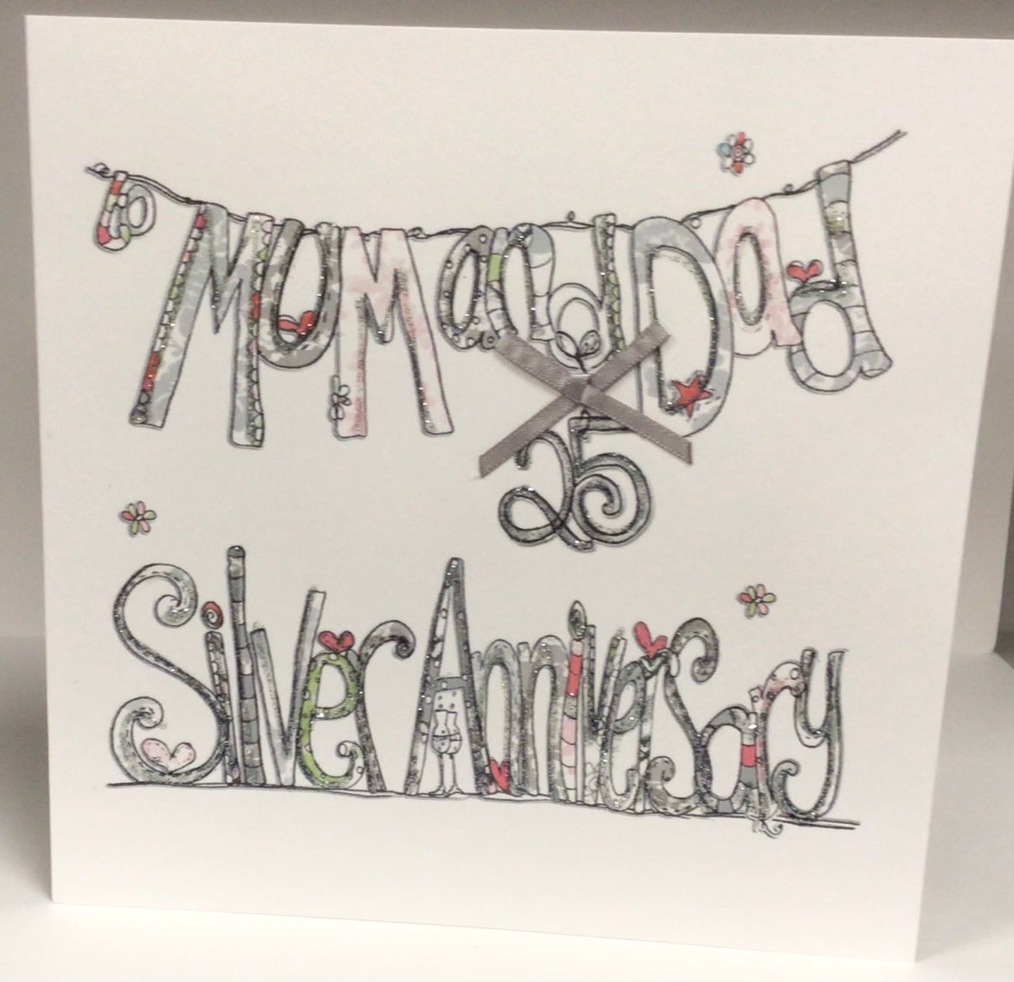 25th Silver Wedding Anniversary Mum and Dad Card - Tracey Russell