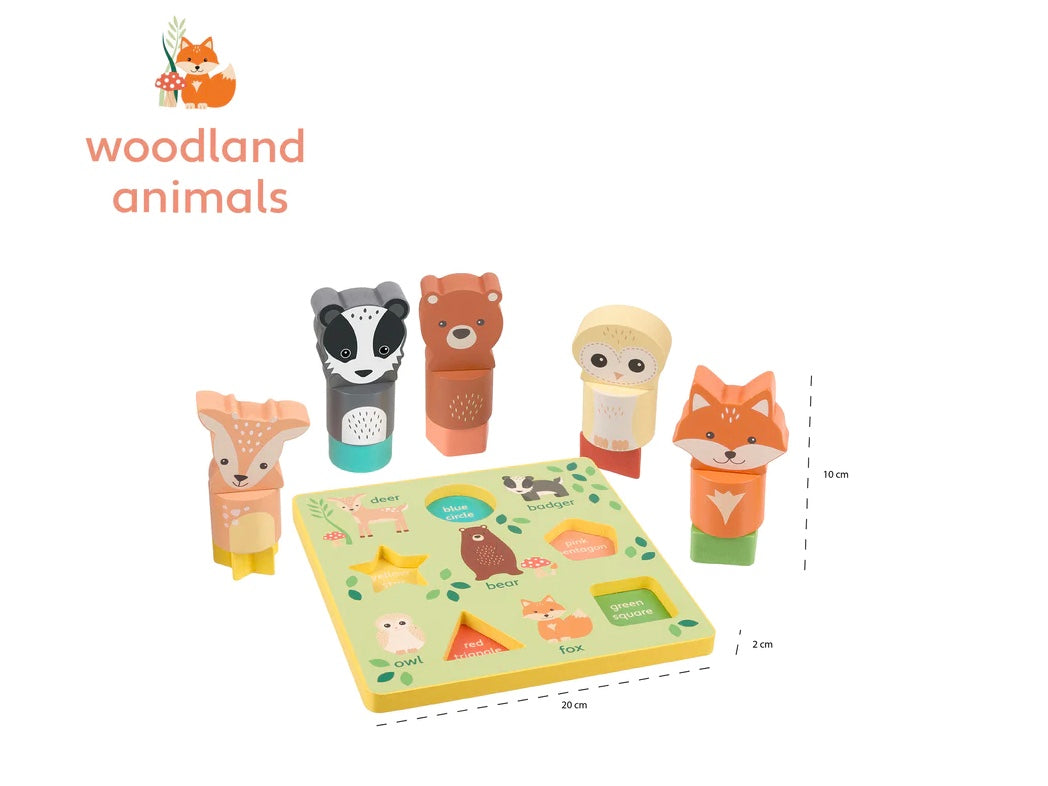 Orange Tree Toys Woodland 3D Puzzle: Eco-Friendly Shape & Colour Recognition Toy. Available at Sweet P, Burnside, Glasgow