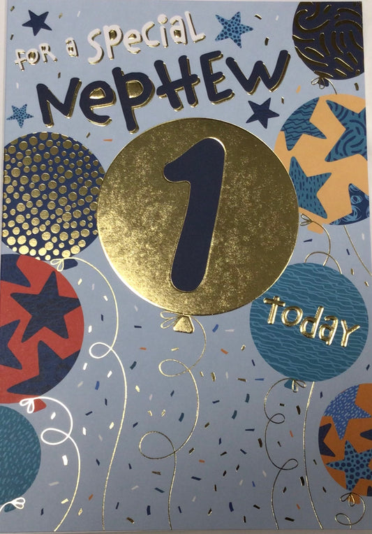 Nephew 1st Birthday Card - Words 'n' Wishes