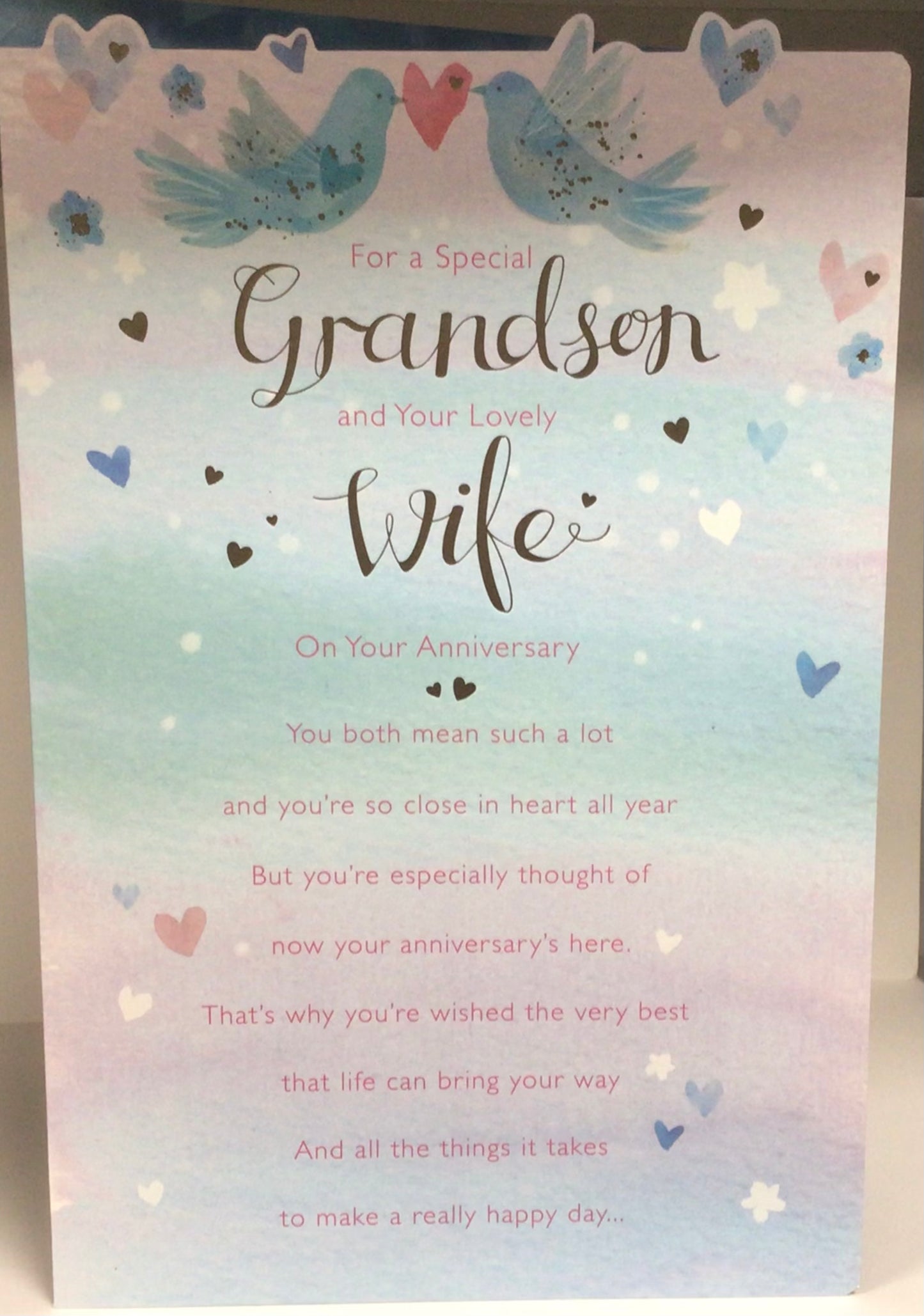 Grandson &Wife anniversary hallmark