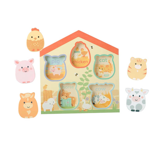 Orange Tree Toys Farmyard Barn Shape Puzzle: Eco-Friendly Wooden Learning Toy. Available at Sweet P, Burnside, Glasgow