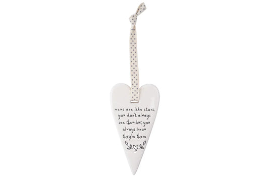 Sentimental Ceramic Heart: 'Mums Are Like Stars' Hanging Décor by Send With Love. Available at Sweet P, Burnside, Glasgow