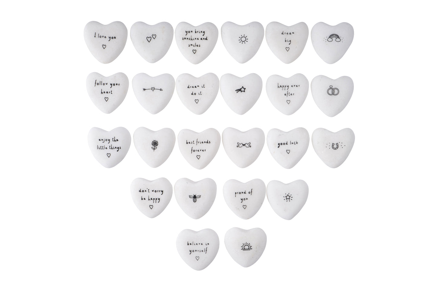 Assorted Ceramic Heart Stones