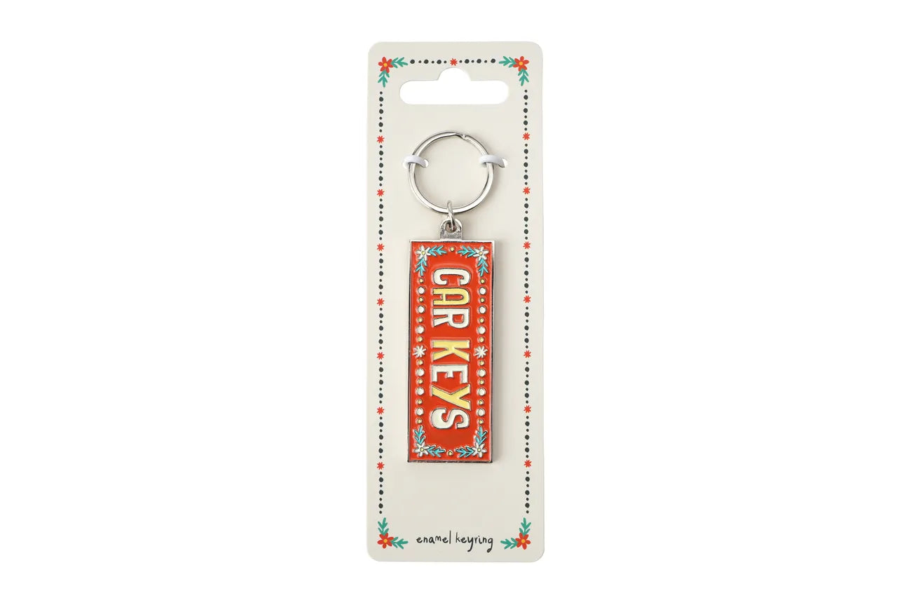 Live Happy 'Car Keys' Enamel Keychain. Available at Sweet P, Burnside, Glasgow