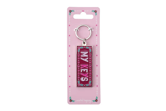 Live Happy 'My Keys' Enamel Keychain. Available at Sweet P, Burnside, Glasgow