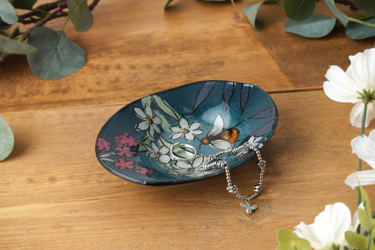 The Beekeeper Floral and Bee Oval Trinket Bowl | Soap Dish and Decor