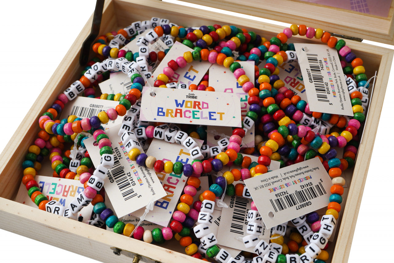 Children's Wooden Beaded Word Bracelet – Positive Affirmation Bracelet