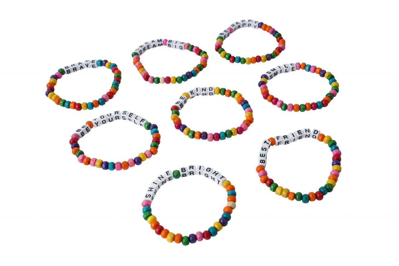 Children's Wooden Beaded Word Bracelet – Positive Affirmation Bracelet
