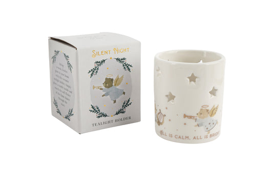 Angel Bear Ceramic Christmas Tealight Holder