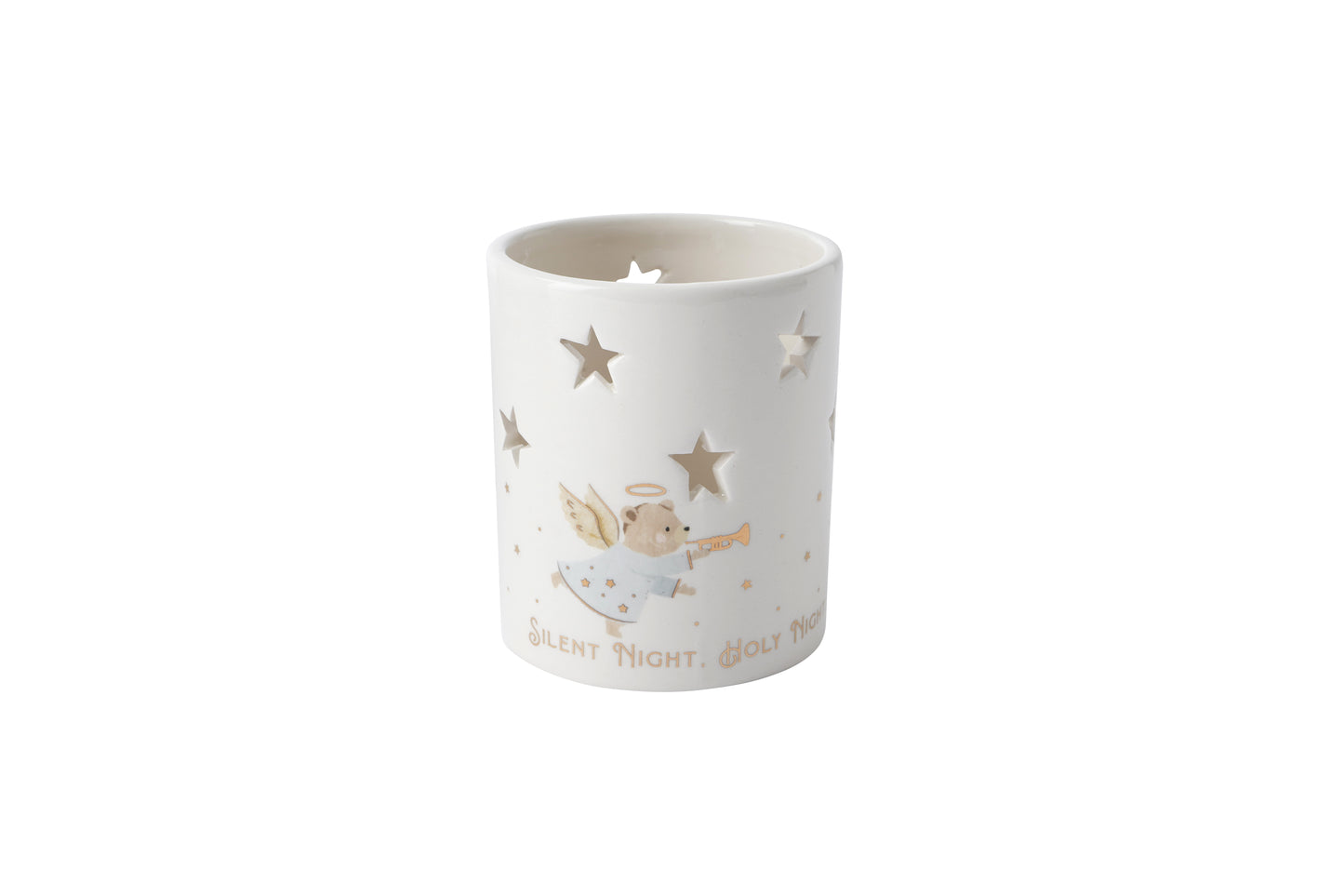 Angel Bear Ceramic Christmas Tealight Holder