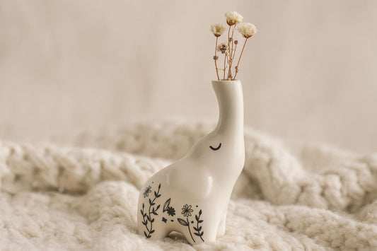 Ceramic Elephant Bud Vase