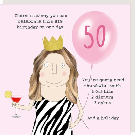 50th Birthday Card - Rosie Made A Thing