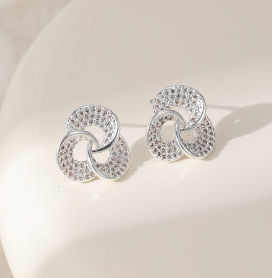 Geometric Crystal Stud Earrings