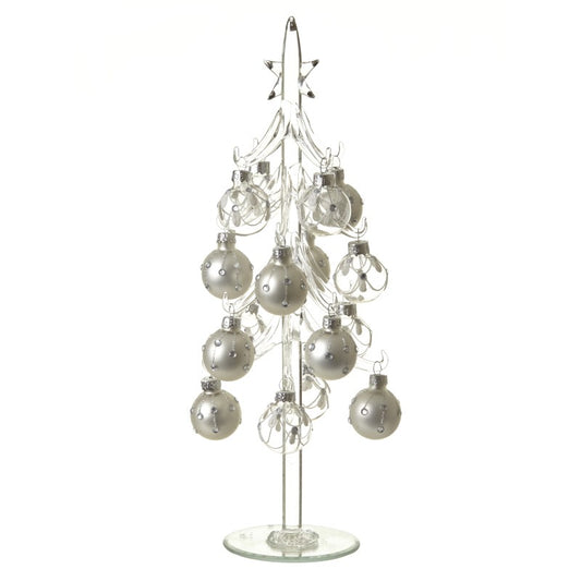 Glass Christmas Silver Bauble Tree