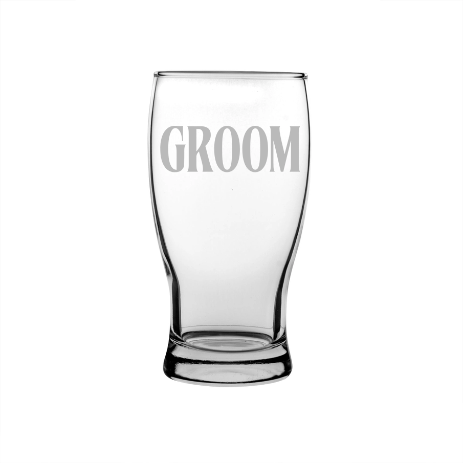 Personalised Groom Pint Glass | Wedding and Stag Party Gift