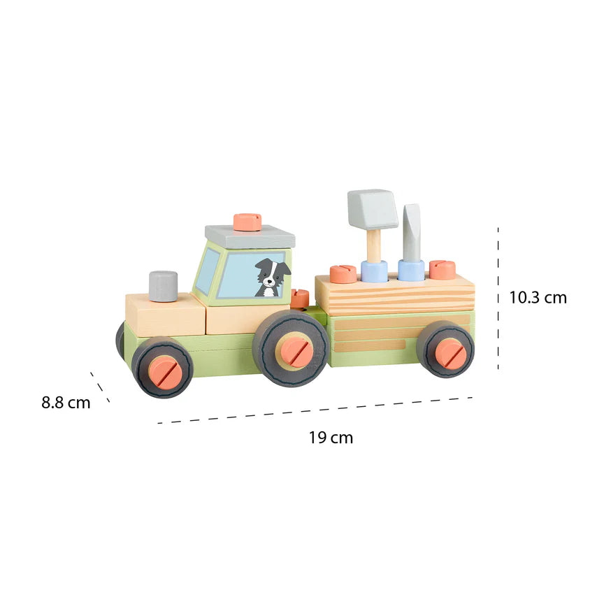 Orange Tree Toys Buildable Tractor: Eco-Friendly Imaginative Play Set