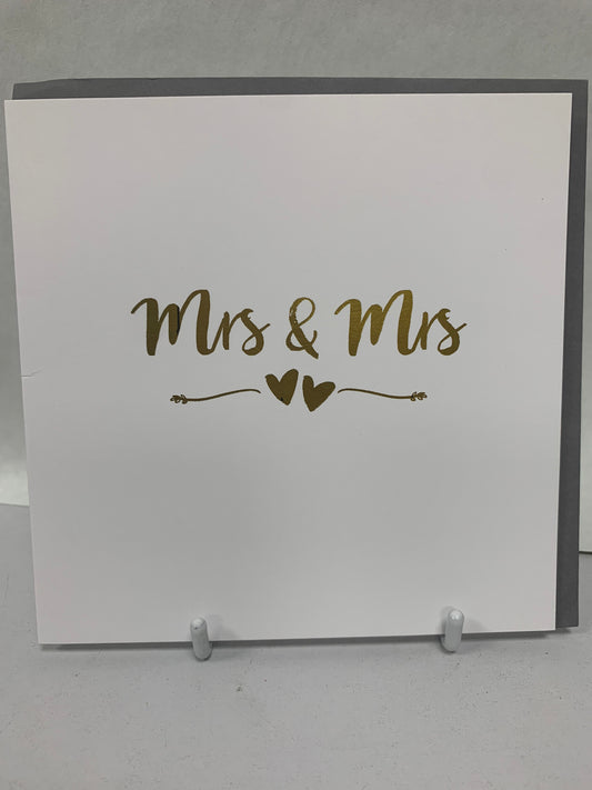 Mrs & Mrs Wedding Day Card - H&G