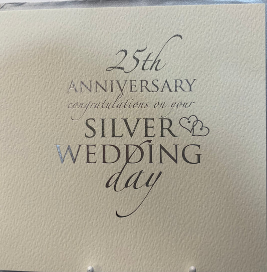 25th Silver Wedding Anniversary Card - Odey