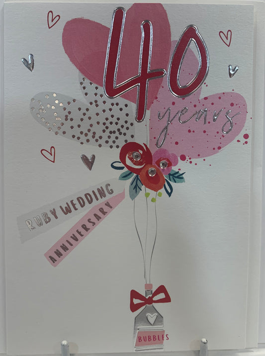 40th Ruby Anniversary Card - Rosanna Rossi