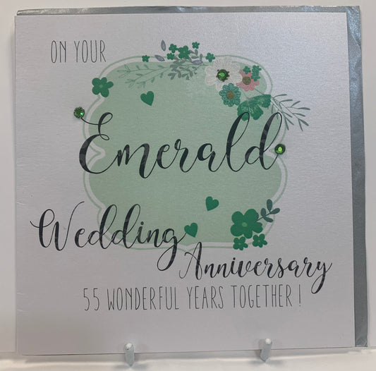 Emerald 55 Anniversary Card - Hopscotch