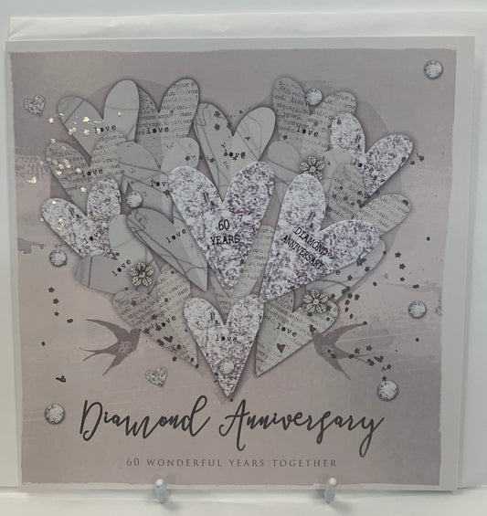 Diamond 60th Anniversary Card - H&G