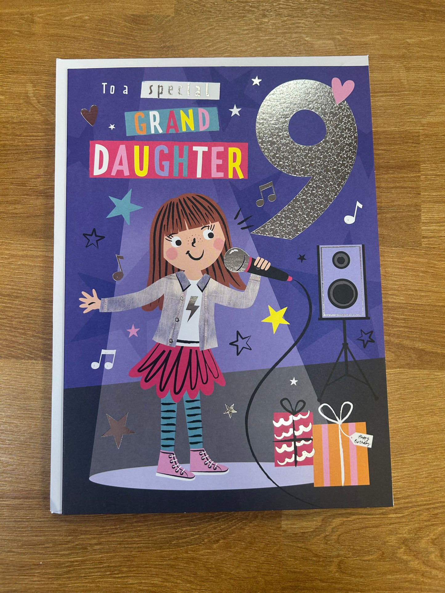Granddaughter Age 9 Birthday Card - Words N' Wishes