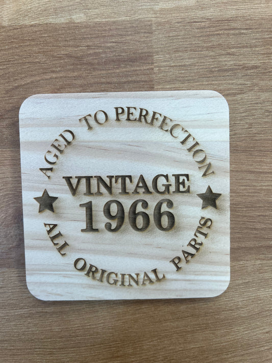 Vintage 1966 Wooden Coaster - Aged to Perfection, All Original Parts | 60th Birthday Gift