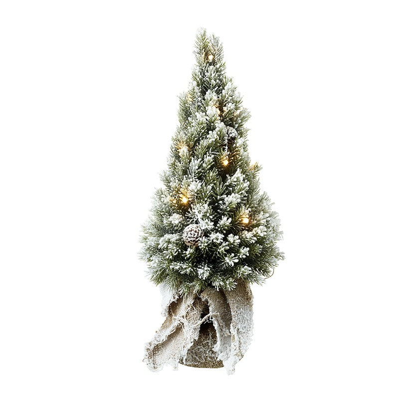 Light Up Fir Tree With Hessian Base