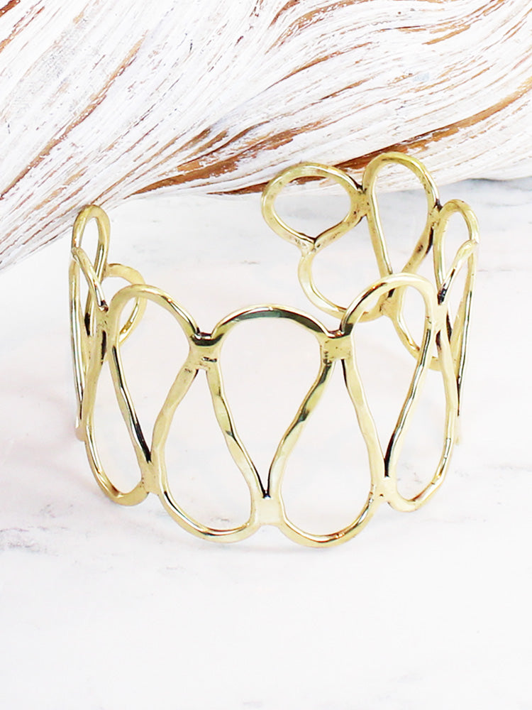 Suzie Blue Loop The Loop Gold Cuff