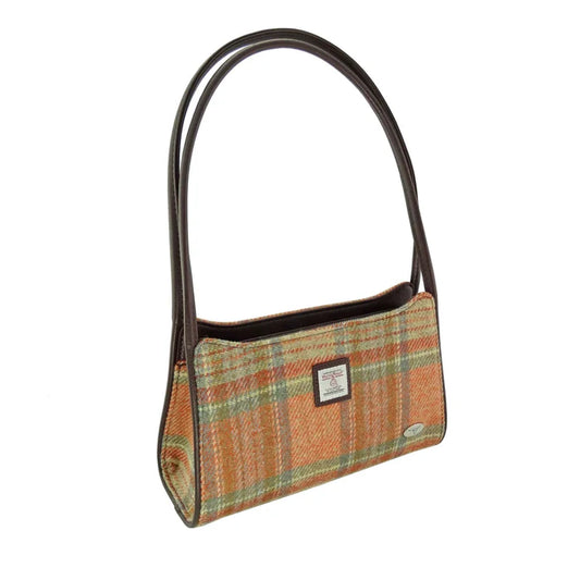 Harris Tweed ‘Fiddich’ Small Handbag – Pale Orange Stewart Tartan