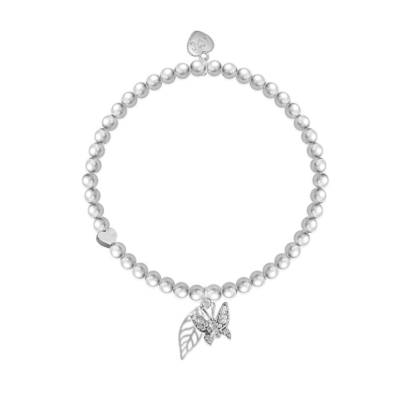 Thinking of You Silver Heart Beaded Bracelet - Life Charms Jewellery. Available at Sweet P, Burnside, Glasgow