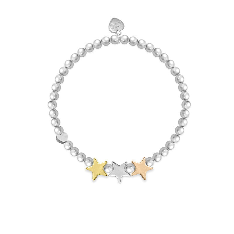 'Congratulations' Silver Star Beaded Bracelet - Life Charms Jewellery