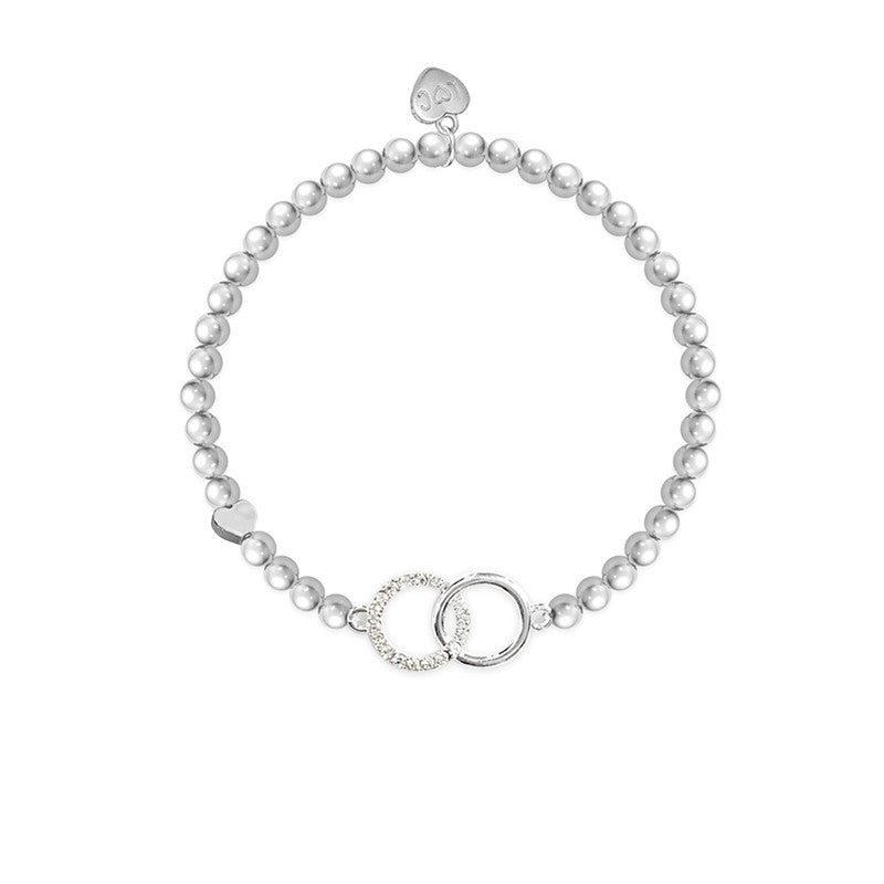 Gorgeous Granddaughter Silver Heart Beaded Bracelet - Life Charms Jewellery. Available at Sweet P, Burnside, Glasgow