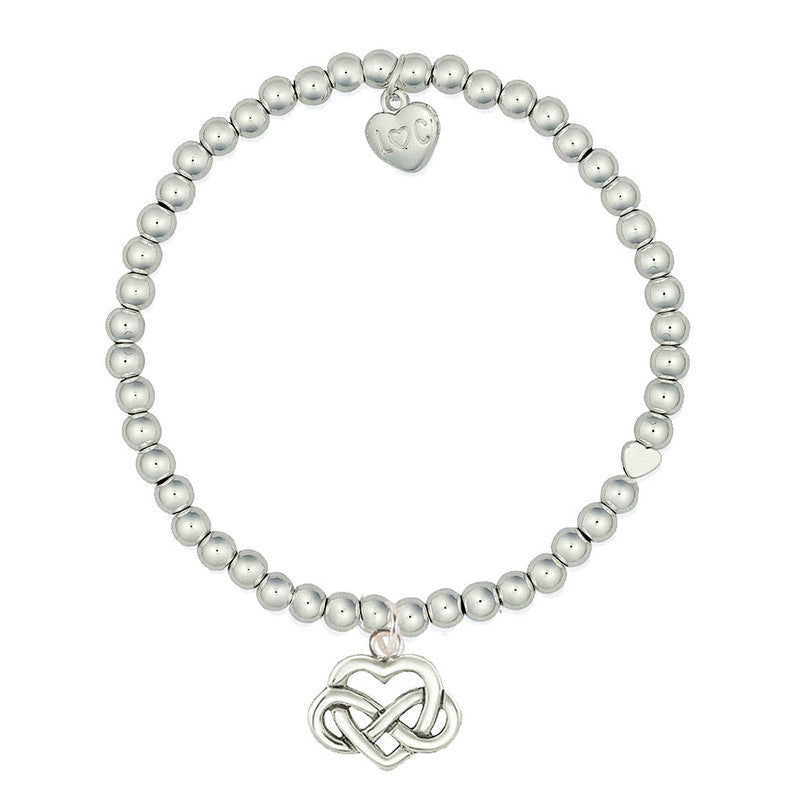 Big Hug Silver Heart Beaded Bracelet - Life Charms Jewellery. Available at Sweet P, Burnside, Glasgow