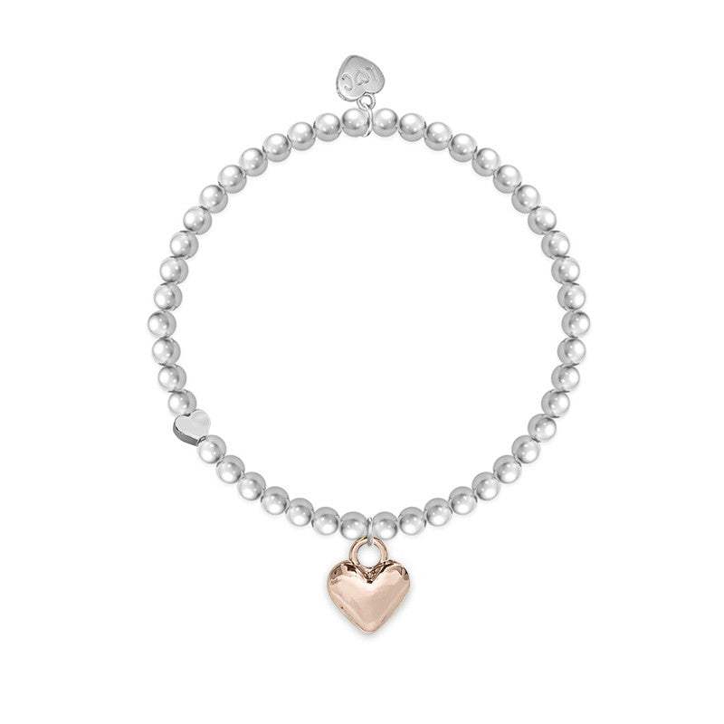 So Proud Silver Heart Beaded Bracelet - Life Charms Jewellery. Available at Sweet P, Burnside, Glasgow