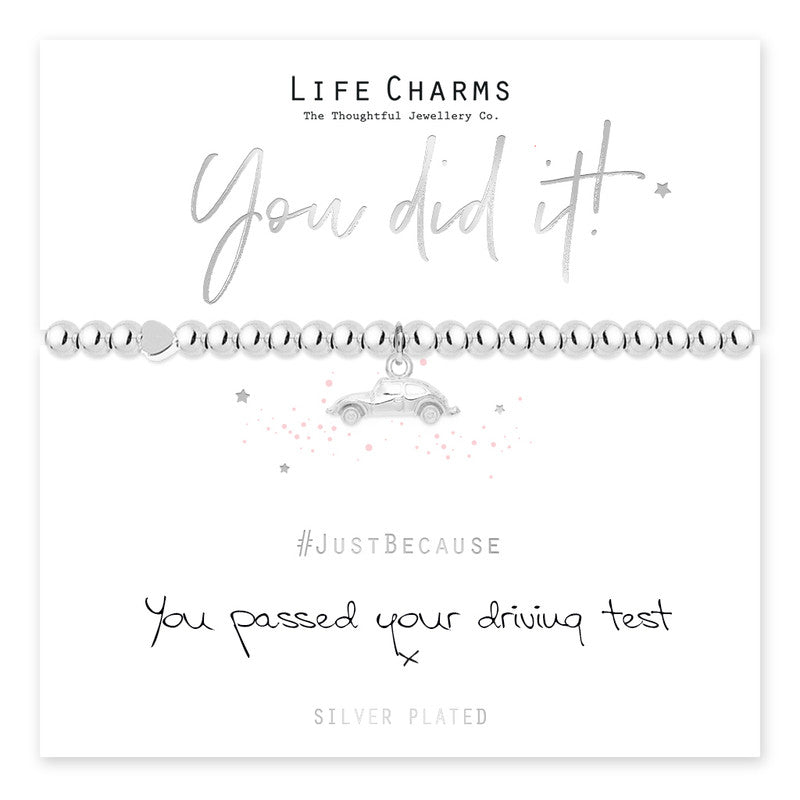 Driving Test Silver Car Beaded Bracelet - Life Charms Jewellery. Available at Sweet P, Burnside, Glasgow