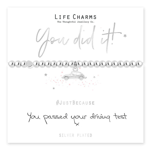 Driving Test Silver Car Beaded Bracelet - Life Charms Jewellery. Available at Sweet P, Burnside, Glasgow