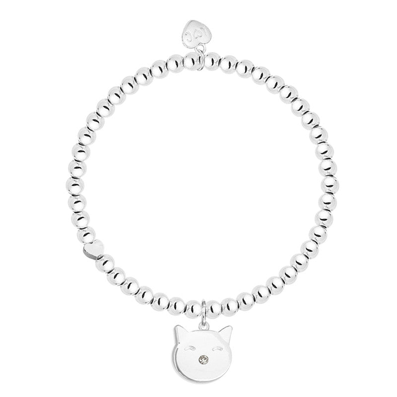 Cat Mum Silver Beaded Bracelet - Life Charms Jewellery. Available at Sweet P, Burnside, Glasgow