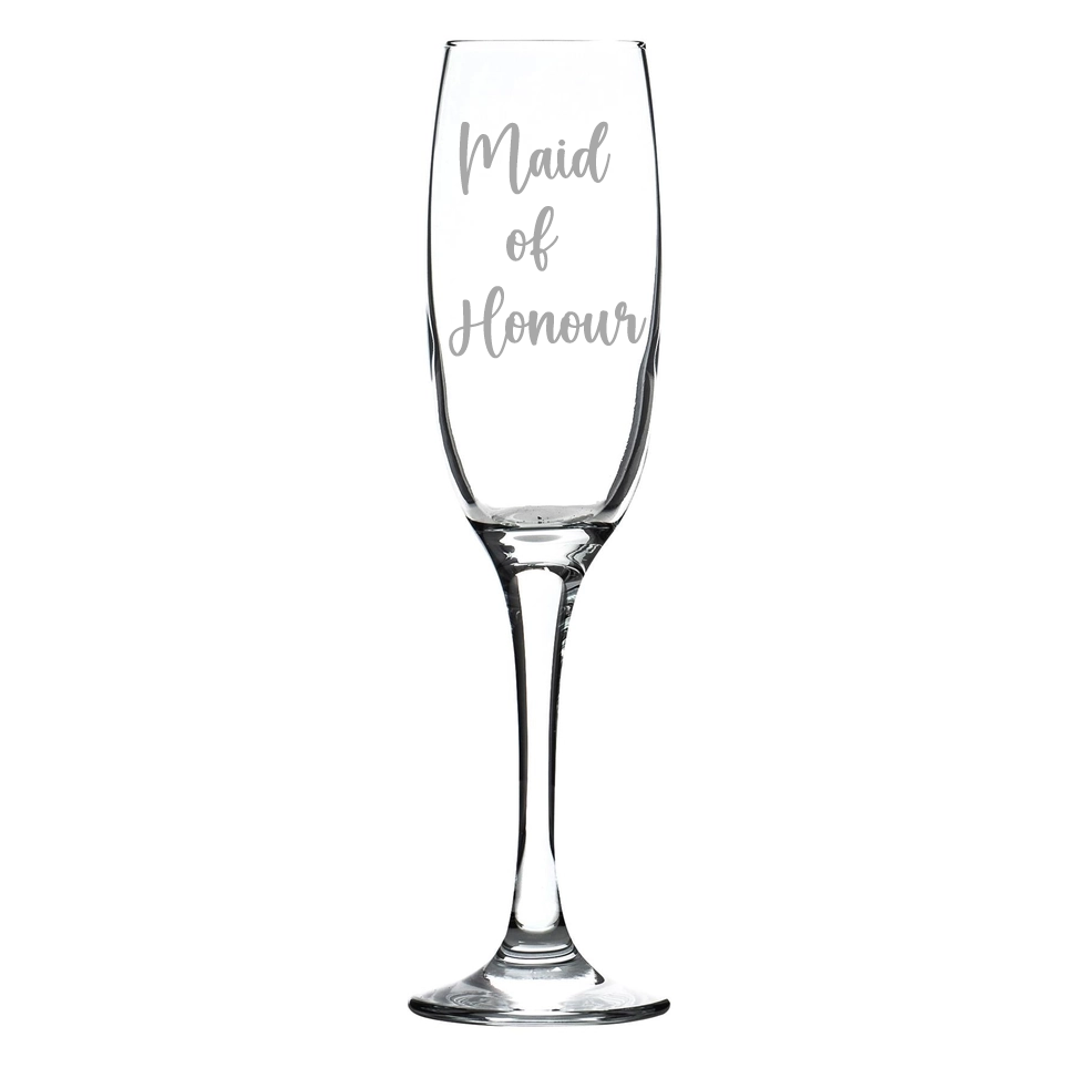 Personalised Maid of Honour Champagne Flute | Wedding and Hen Party Gift