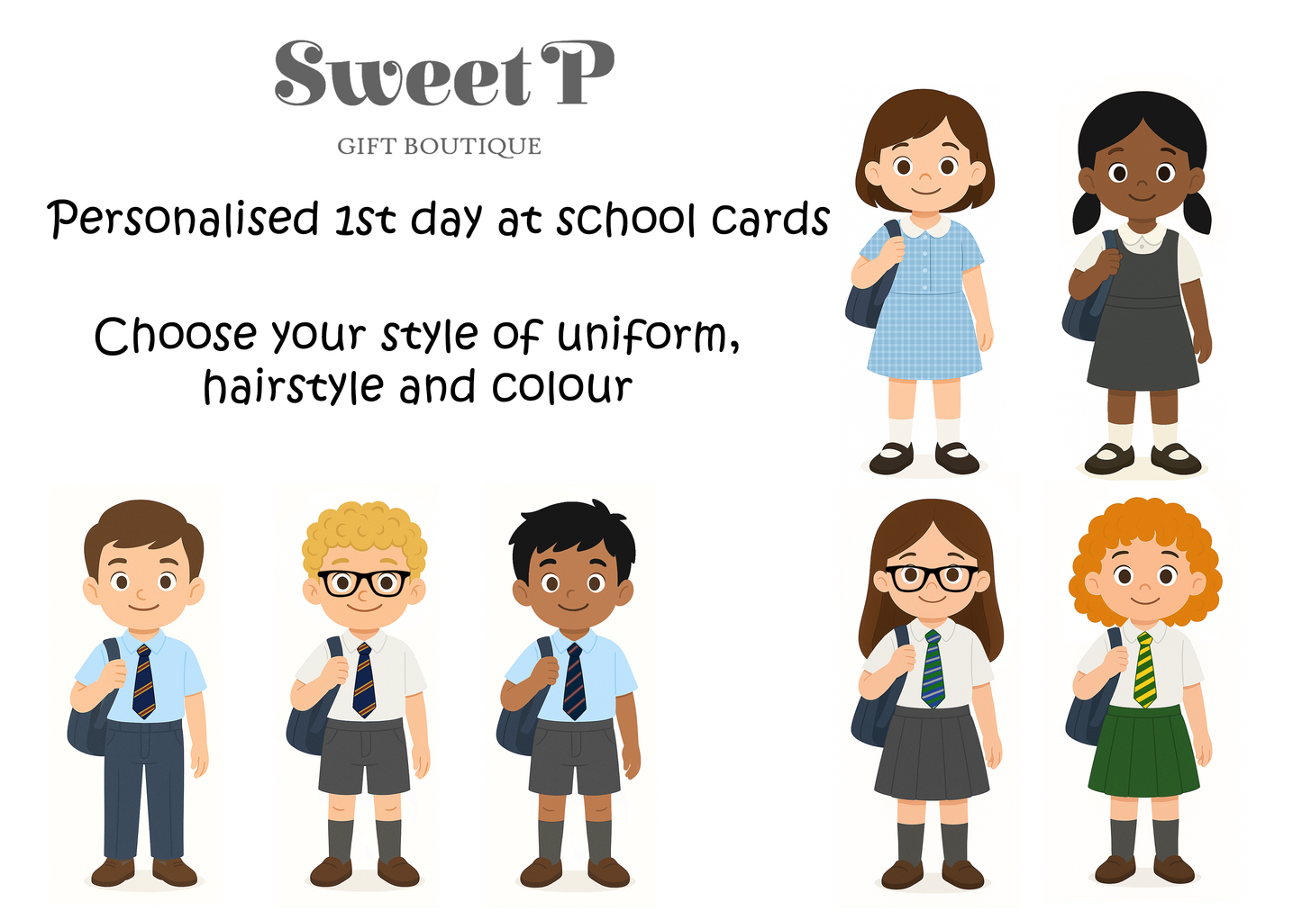 Personalised Good Luck Starting School Card – Custom Character & Name