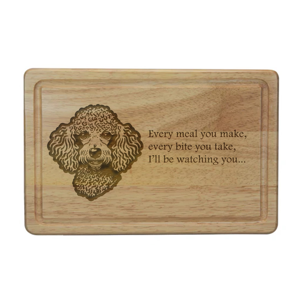 Personalised Wooden Chopping Board with Dog Breed Engraving | Funny Kitchen Gift